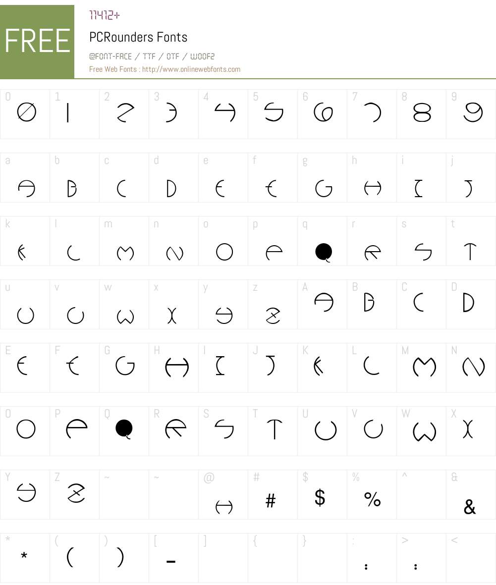 PCRounders Font Screenshots
