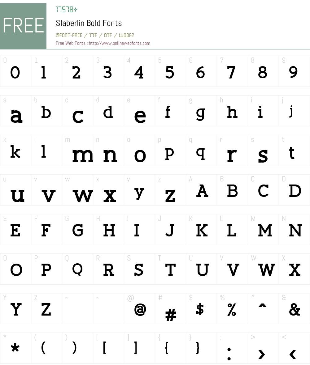 Slaberlin Bold Font Screenshots