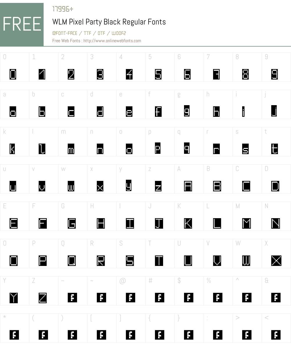 WLM Pixel Party Black Font Screenshots