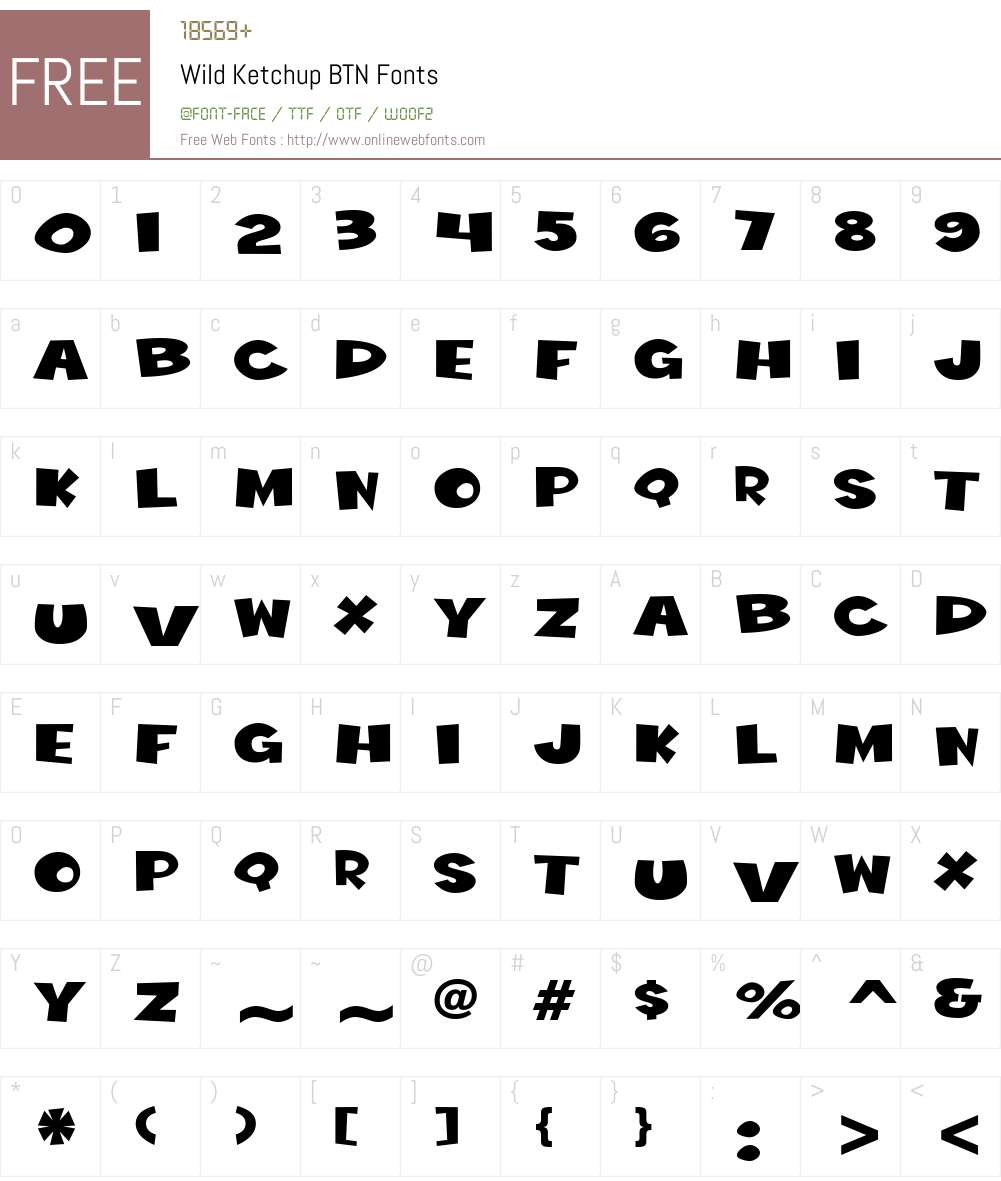 Wild Ketchup BTN Font Screenshots