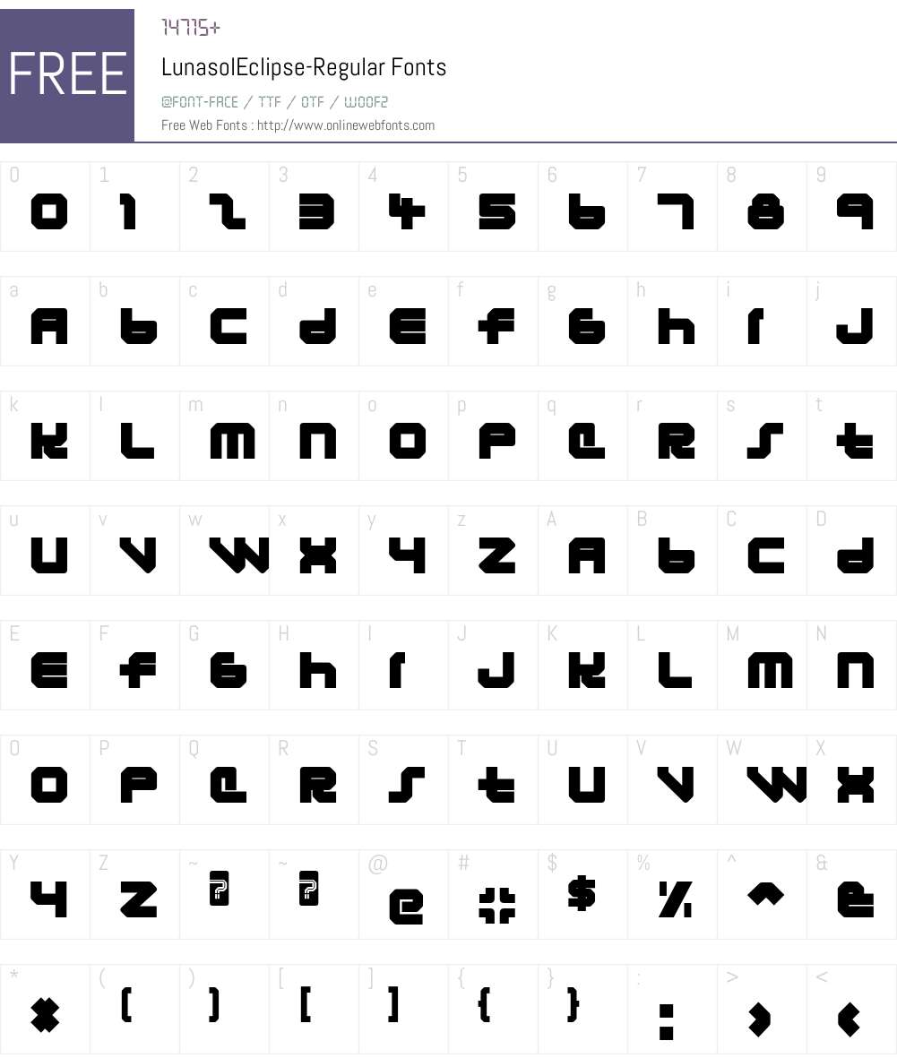 Lunasol Font Screenshots