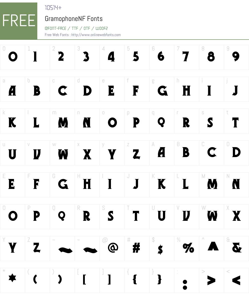 Gramophone NF Font Screenshots