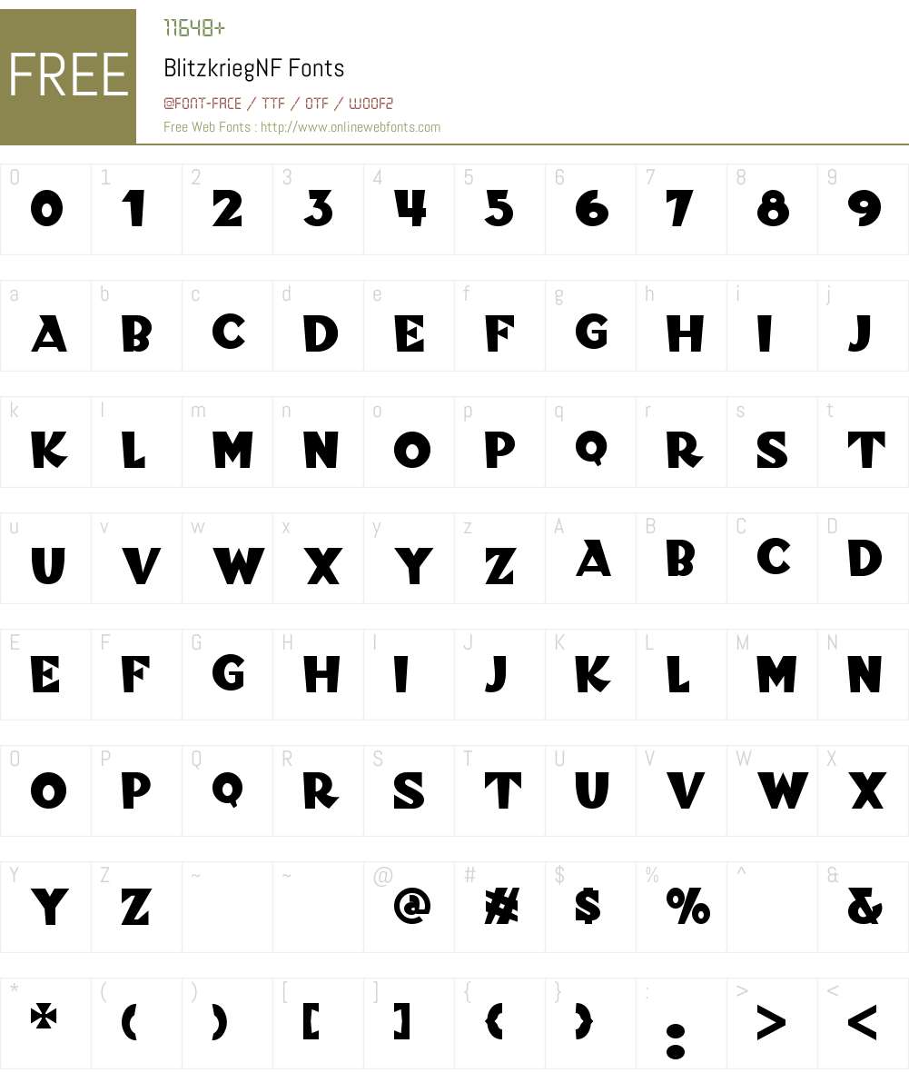 Blitzkrieg NF Font Screenshots