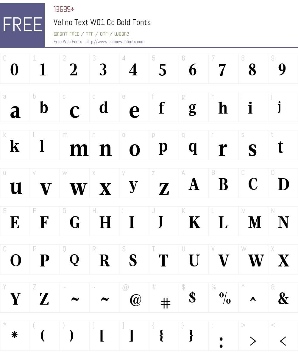 VelinoTextW01-CdBold Font Screenshots