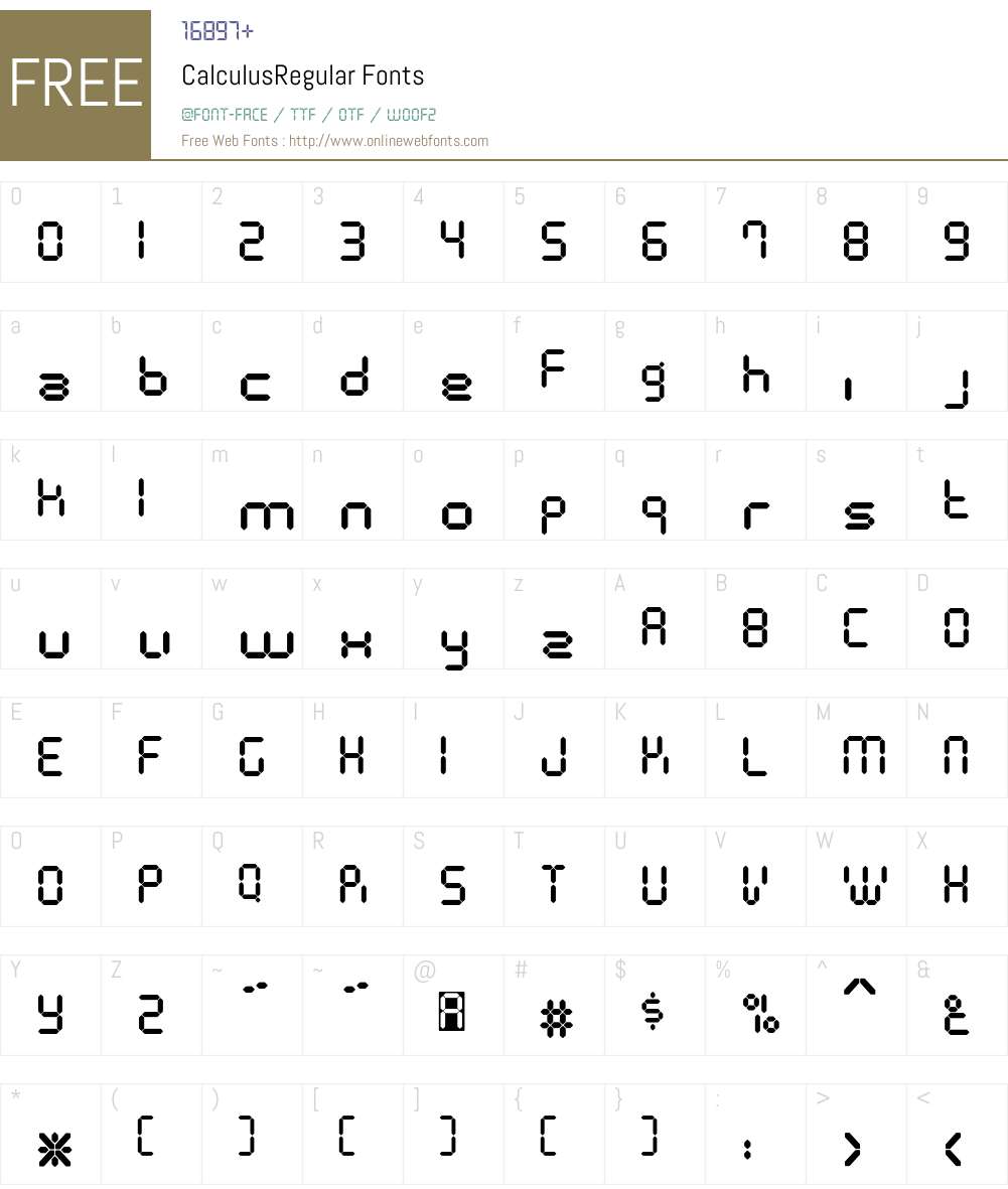 Calculus Font Screenshots