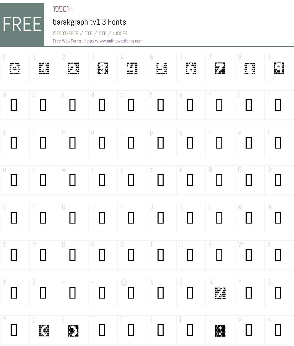 barakgraphity1.3 Font Screenshots