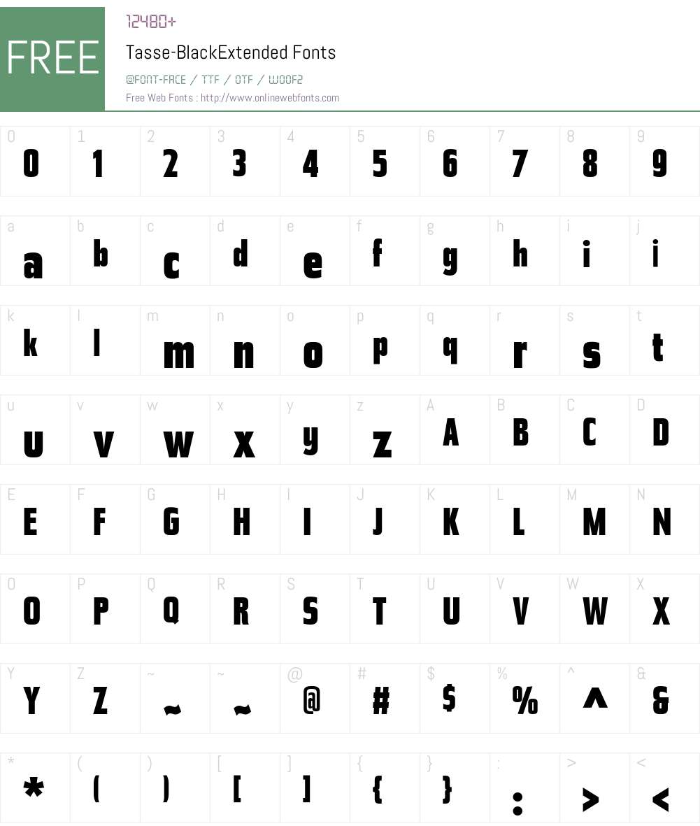 Tasse Font Screenshots