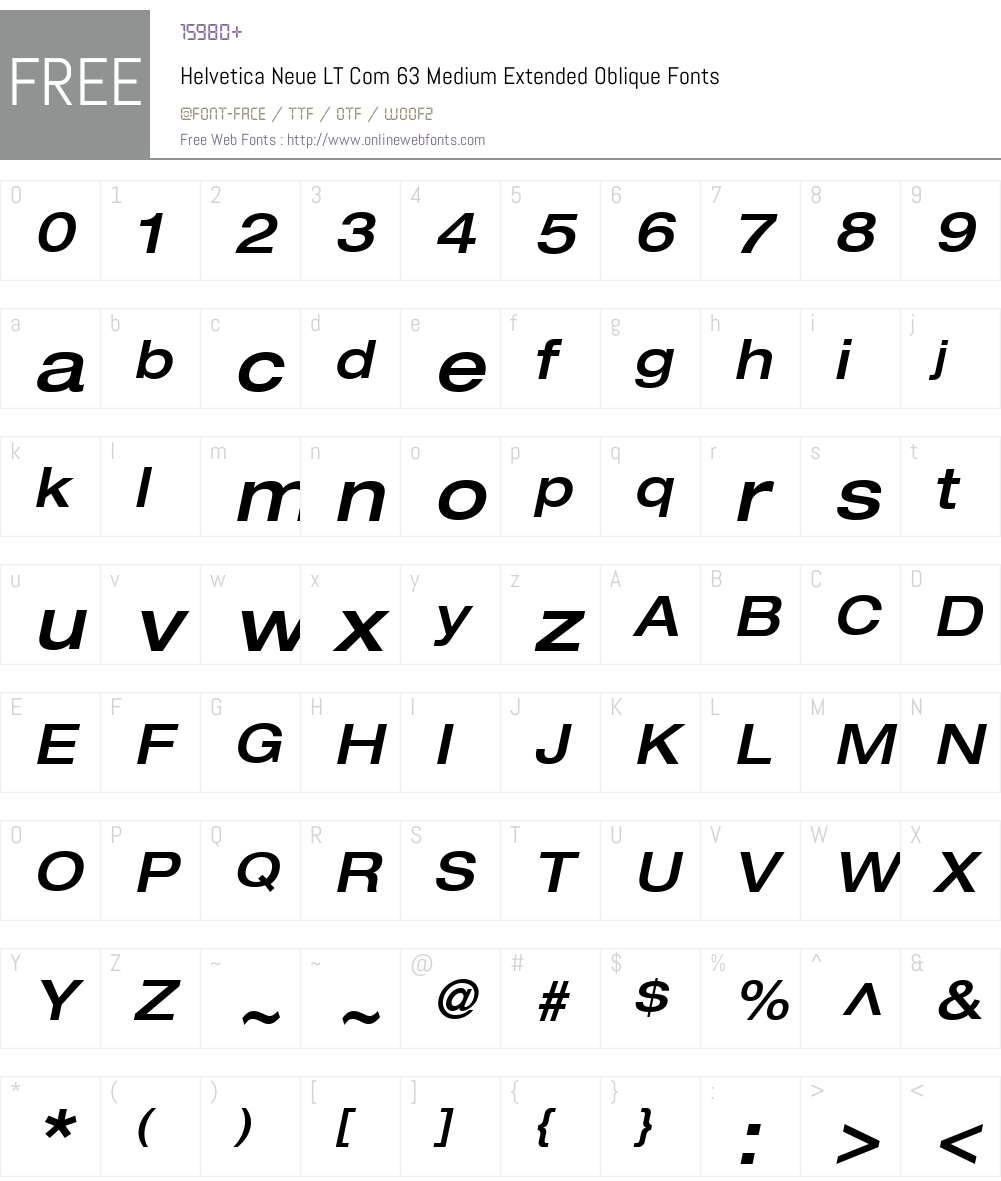Helvetica Neue LT Com Font Screenshots