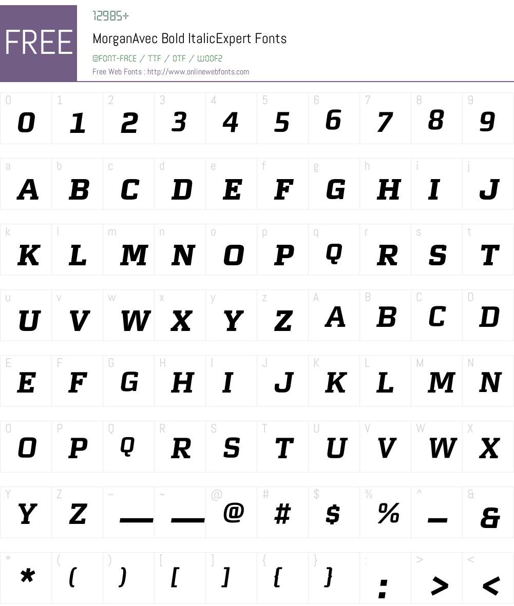 MorganAvec Font Screenshots