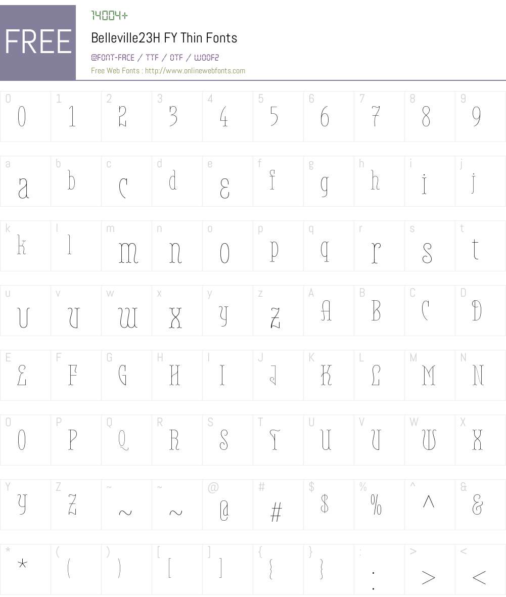Belleville23H FY Thin Font Screenshots