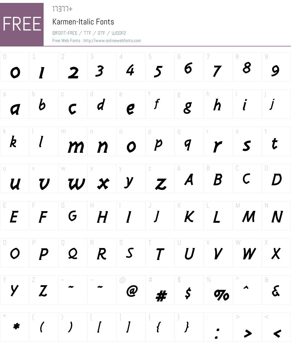 Karmen Font Screenshots