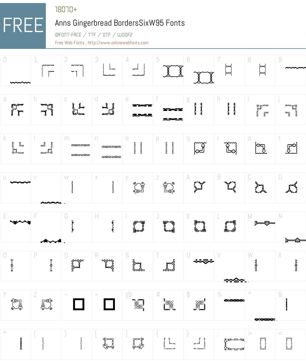 Ann's Gingerbread Borders Six Font Screenshots