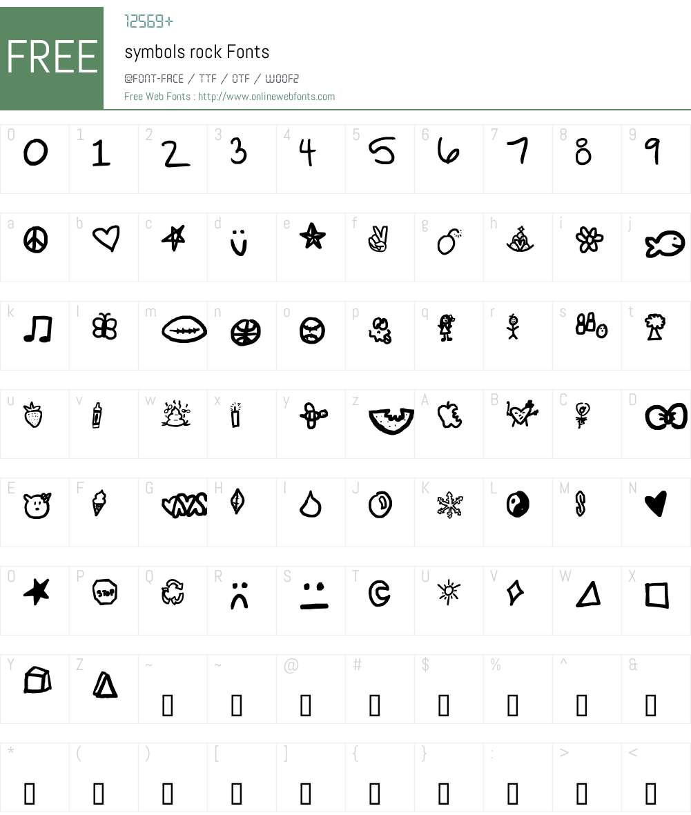symbols rock Font Screenshots
