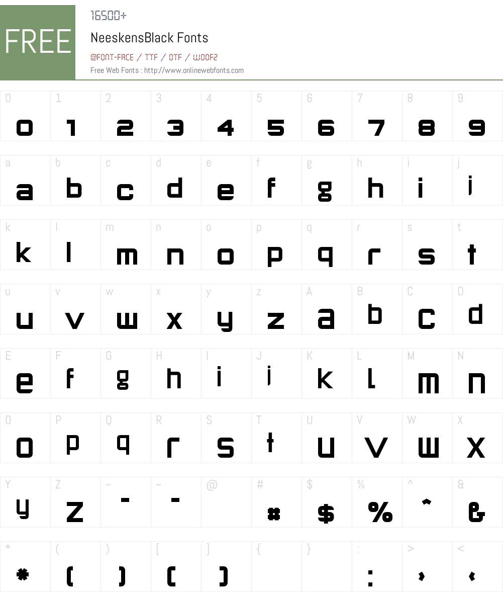 Neeskens Font Screenshots