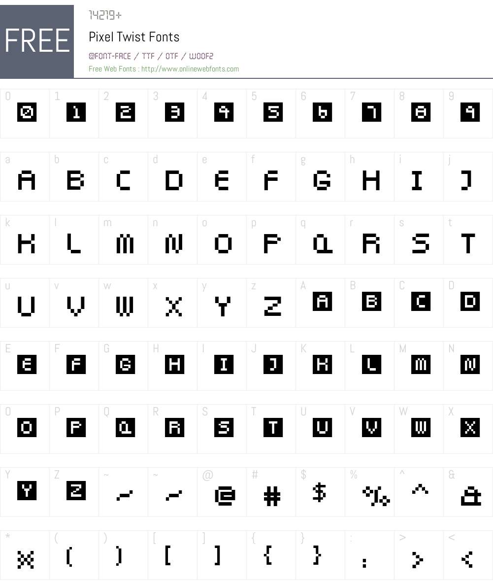 Pixel Twist Font Screenshots