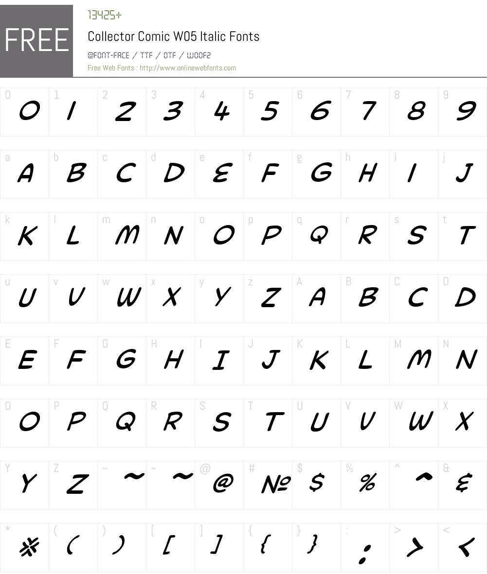 CollectorComicW05-Italic Font Screenshots
