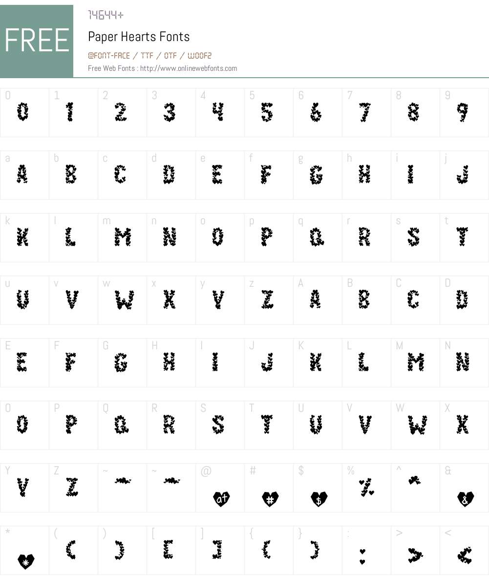 Paper Hearts Font Screenshots