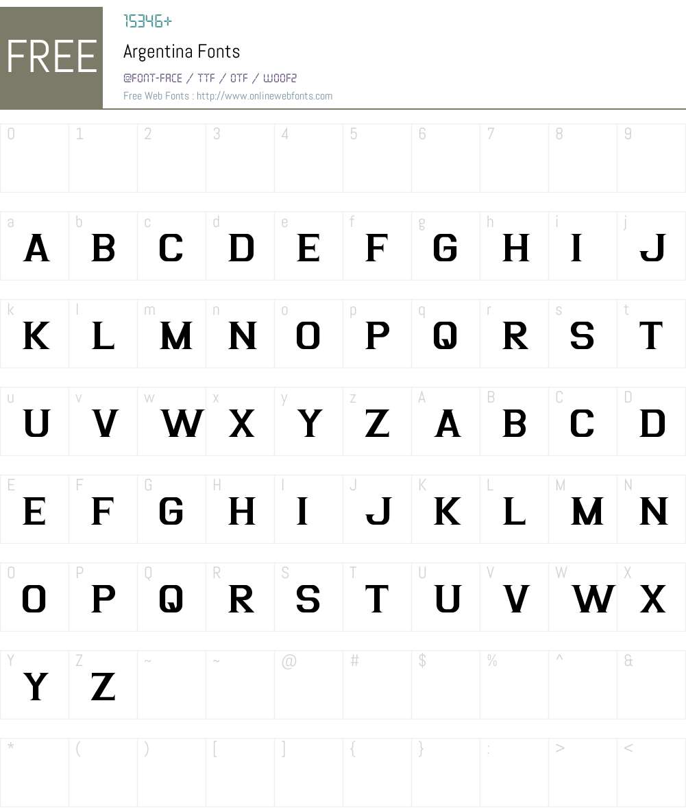 Argentina Font Screenshots
