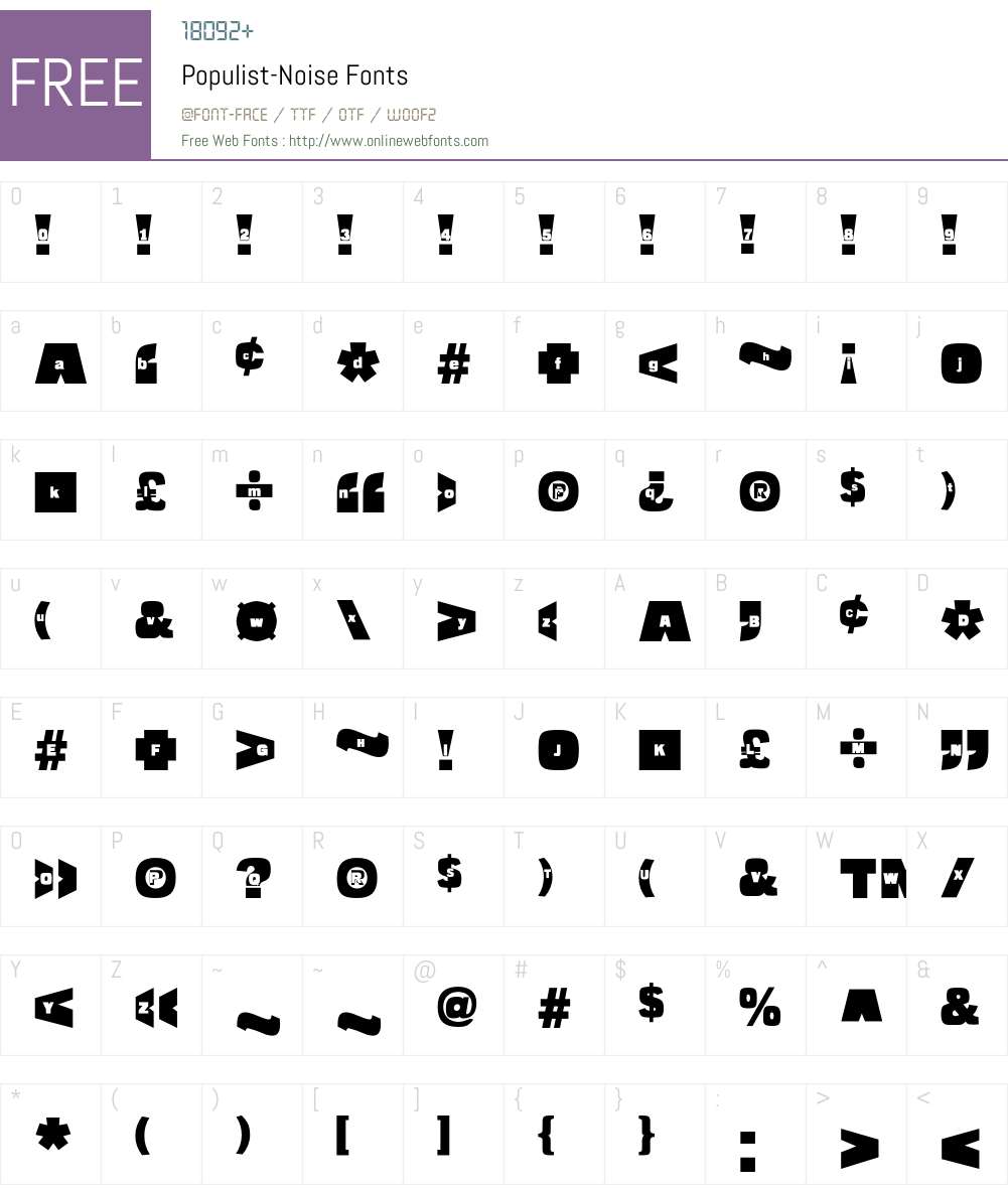 Populist Font Screenshots