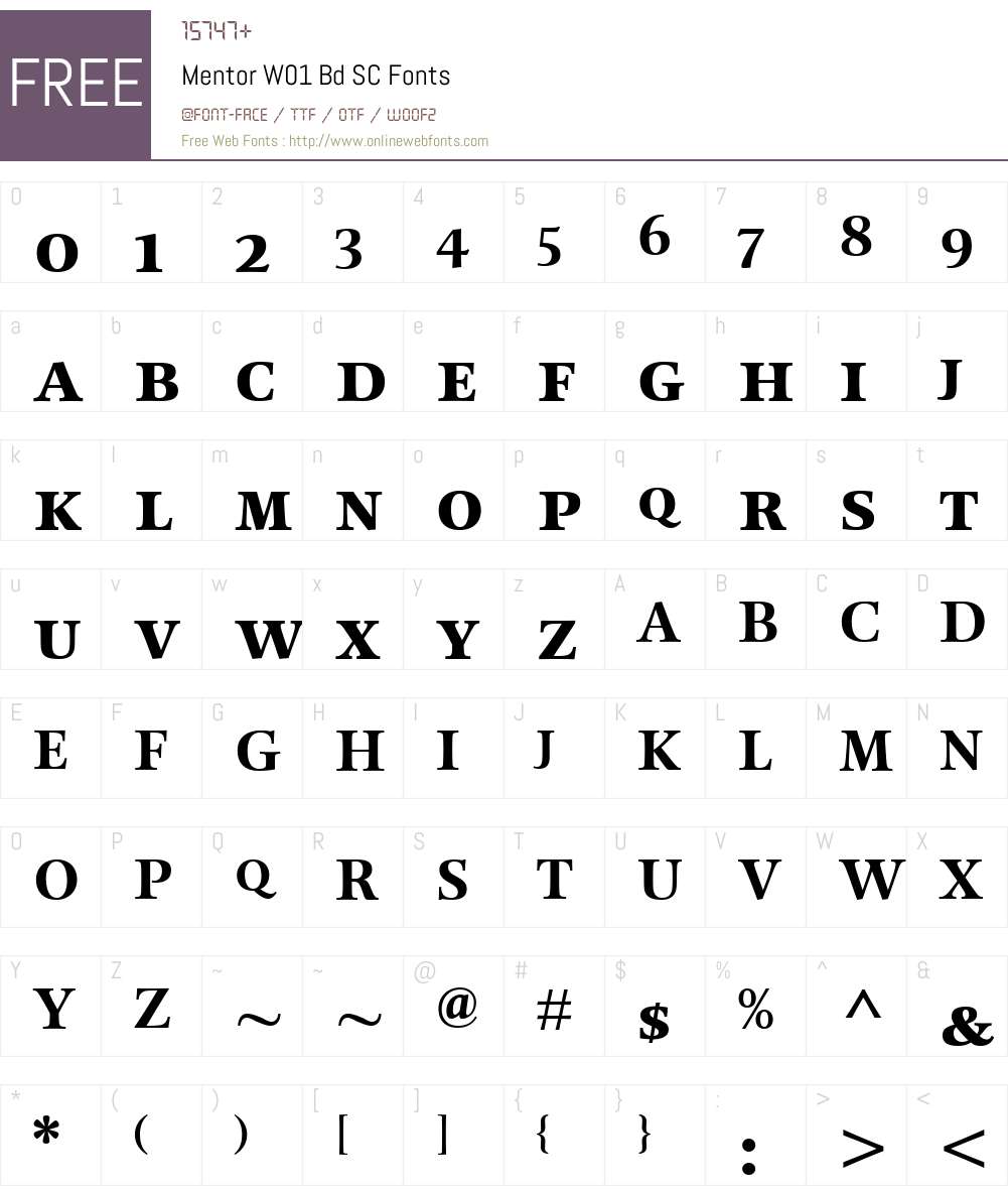 MentorW01-BdSC Font Screenshots