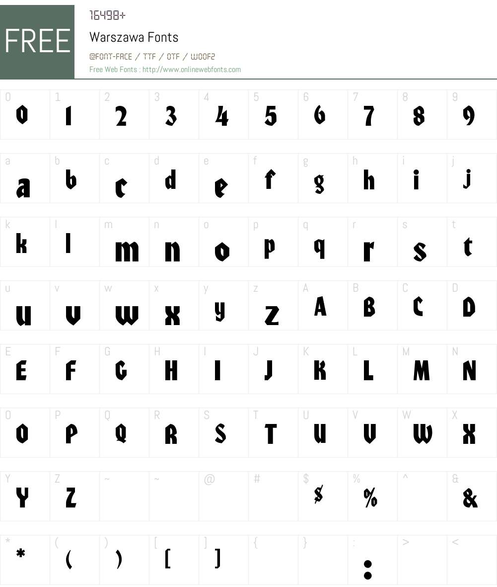 Warszawa Font Screenshots
