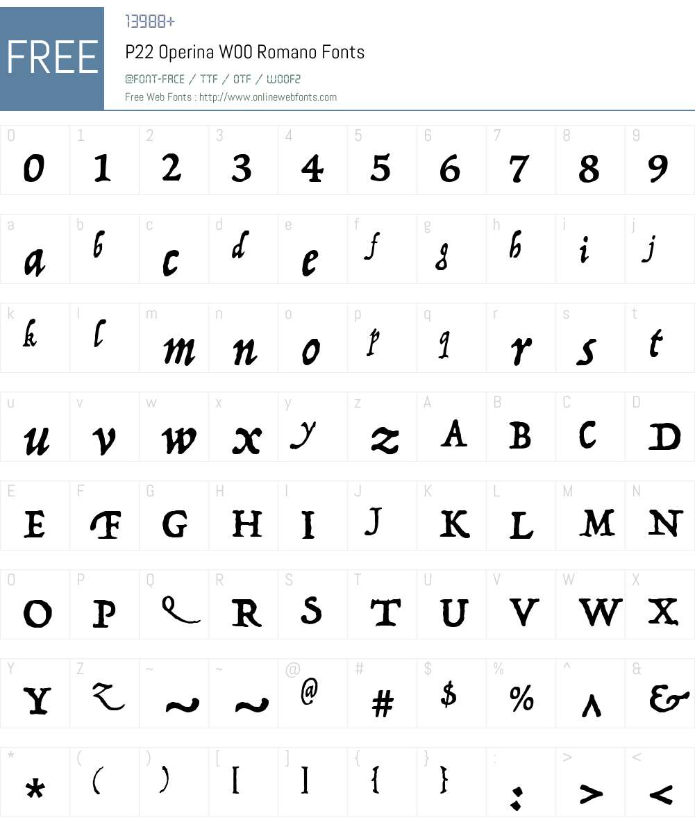 P22OperinaW00-Romano Font Screenshots