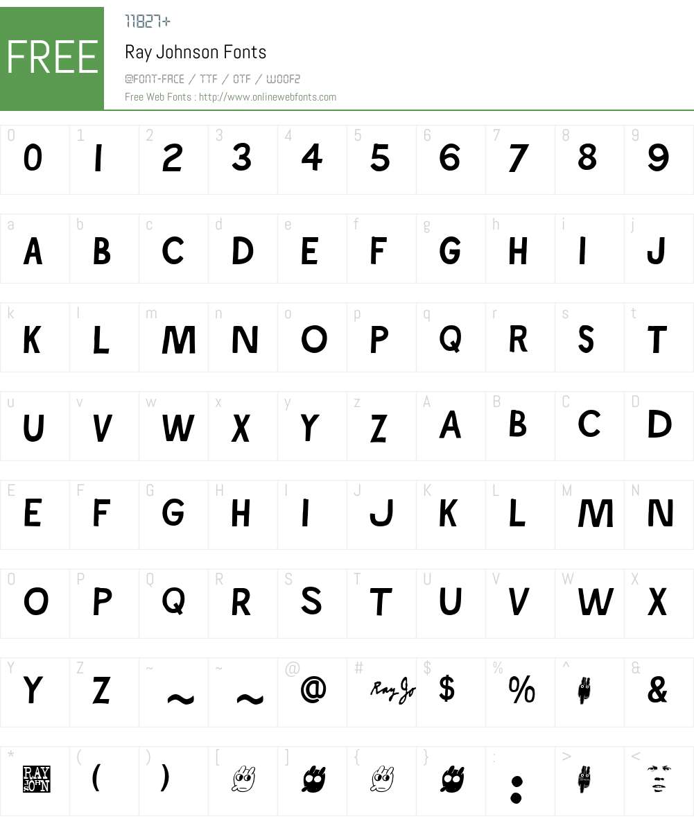 Ray Johnson Font Screenshots