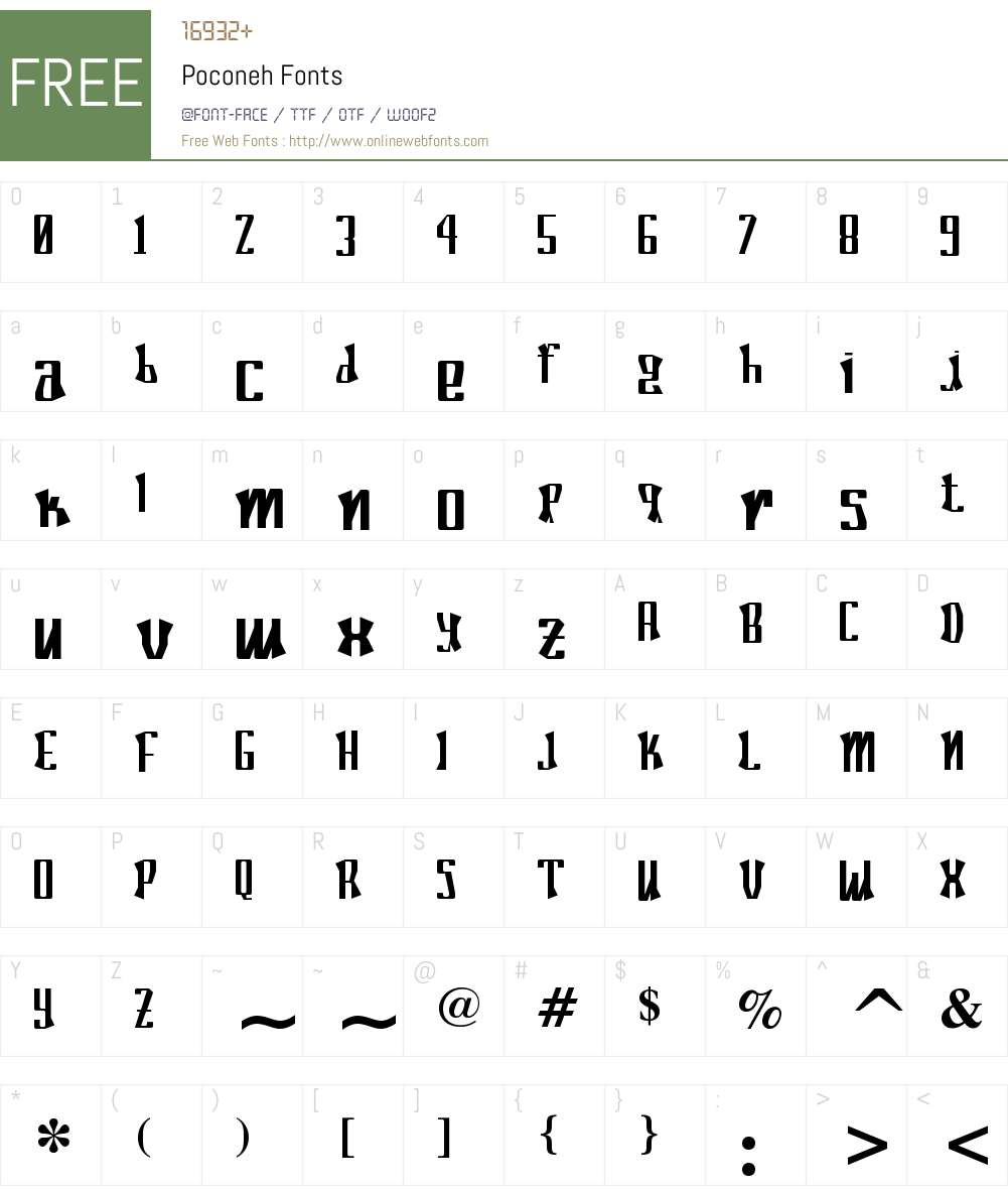 Poconeh Font Screenshots