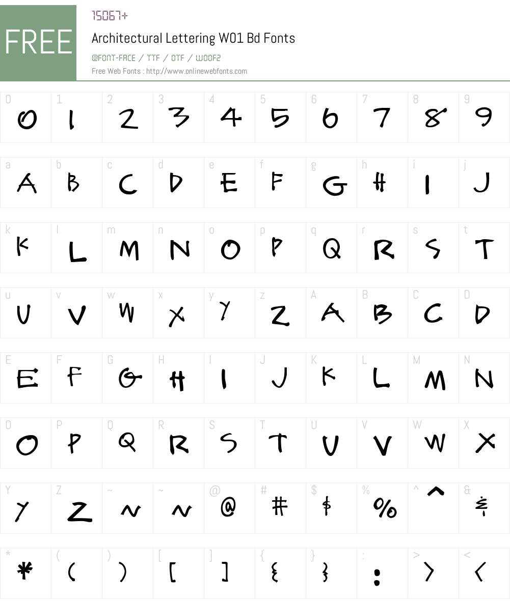 ArchitecturalLetteringW01-Bd Font Screenshots