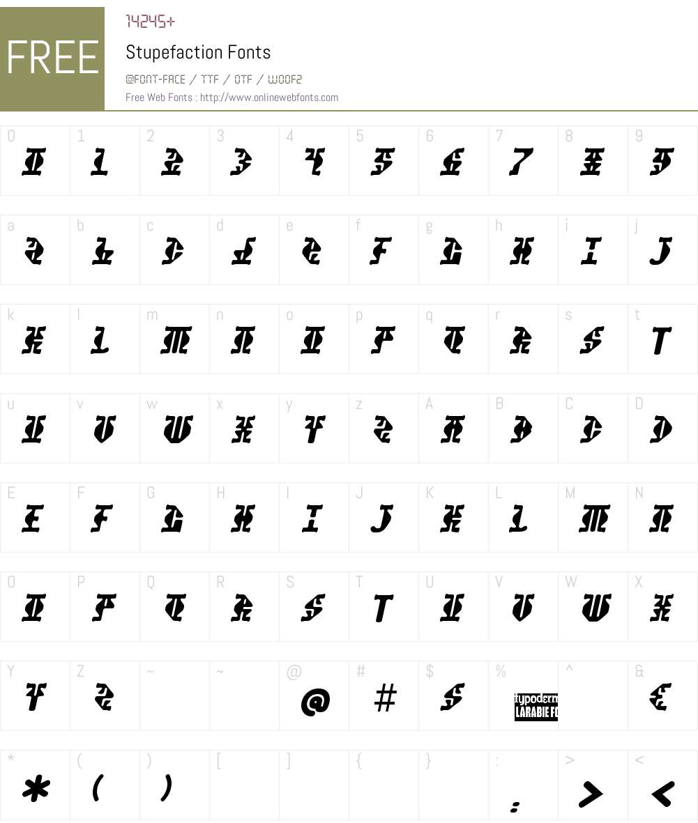 Stupefaction Font Screenshots