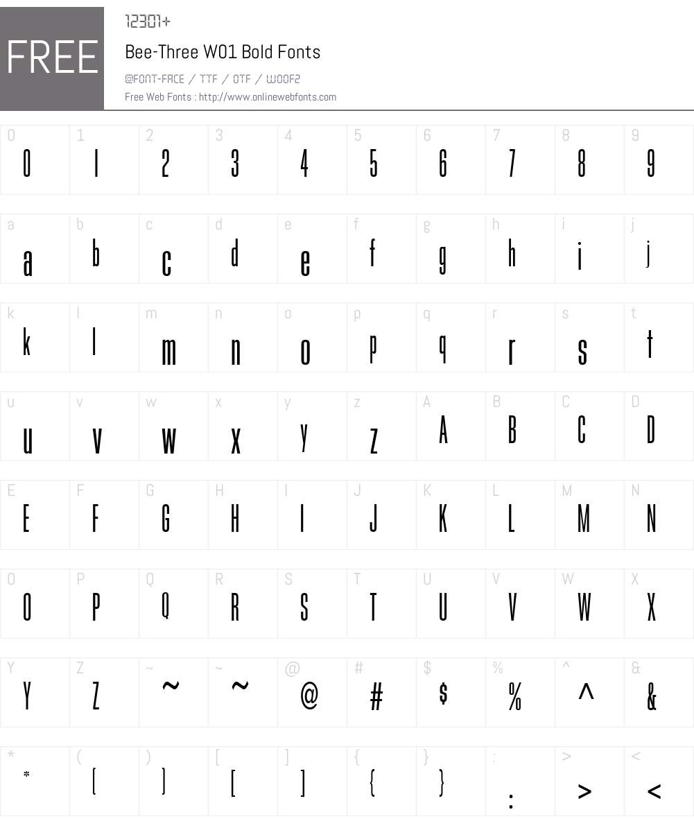 Bee-ThreeW01-Bold Font Screenshots