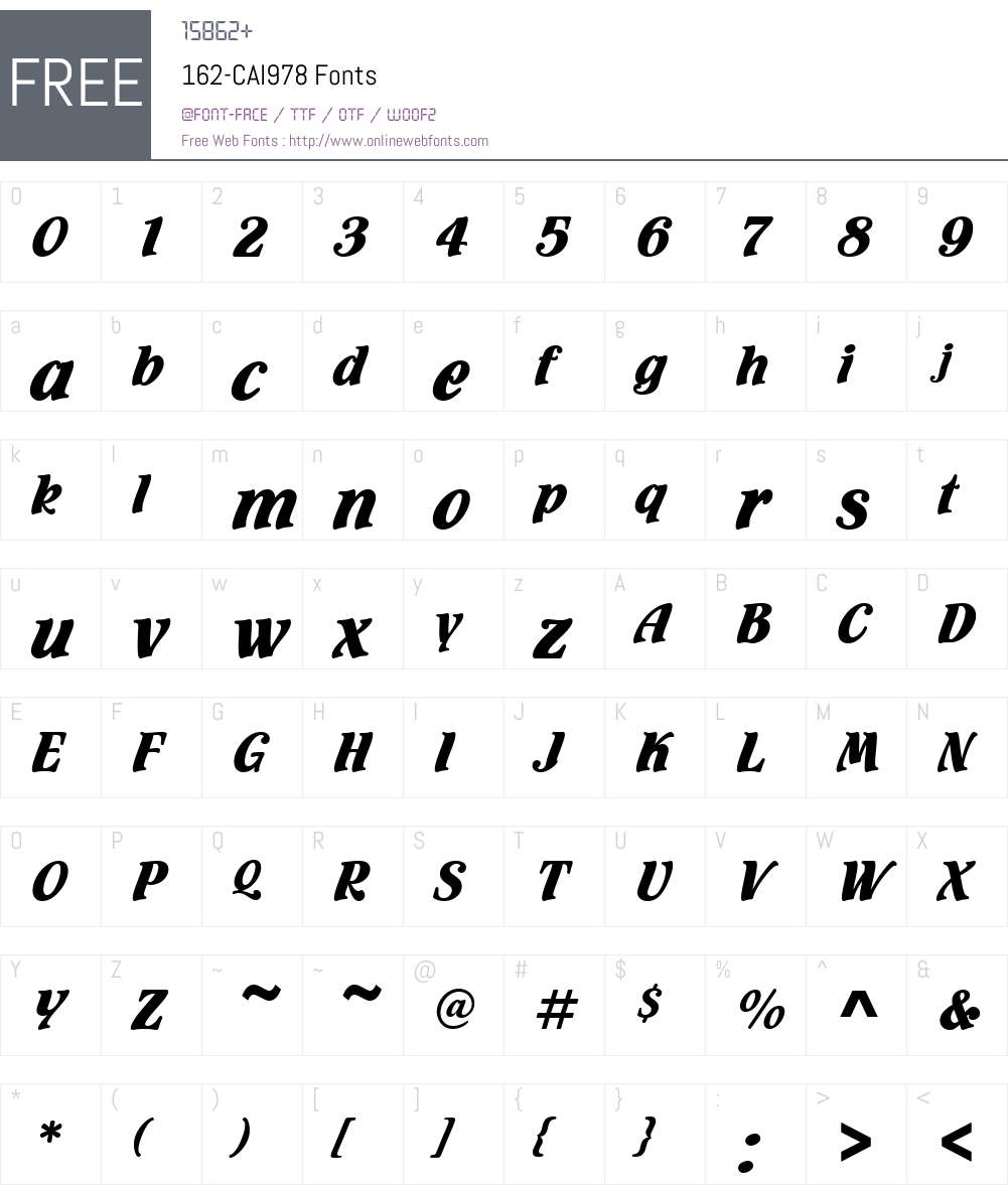 162-CAI978 Font Screenshots