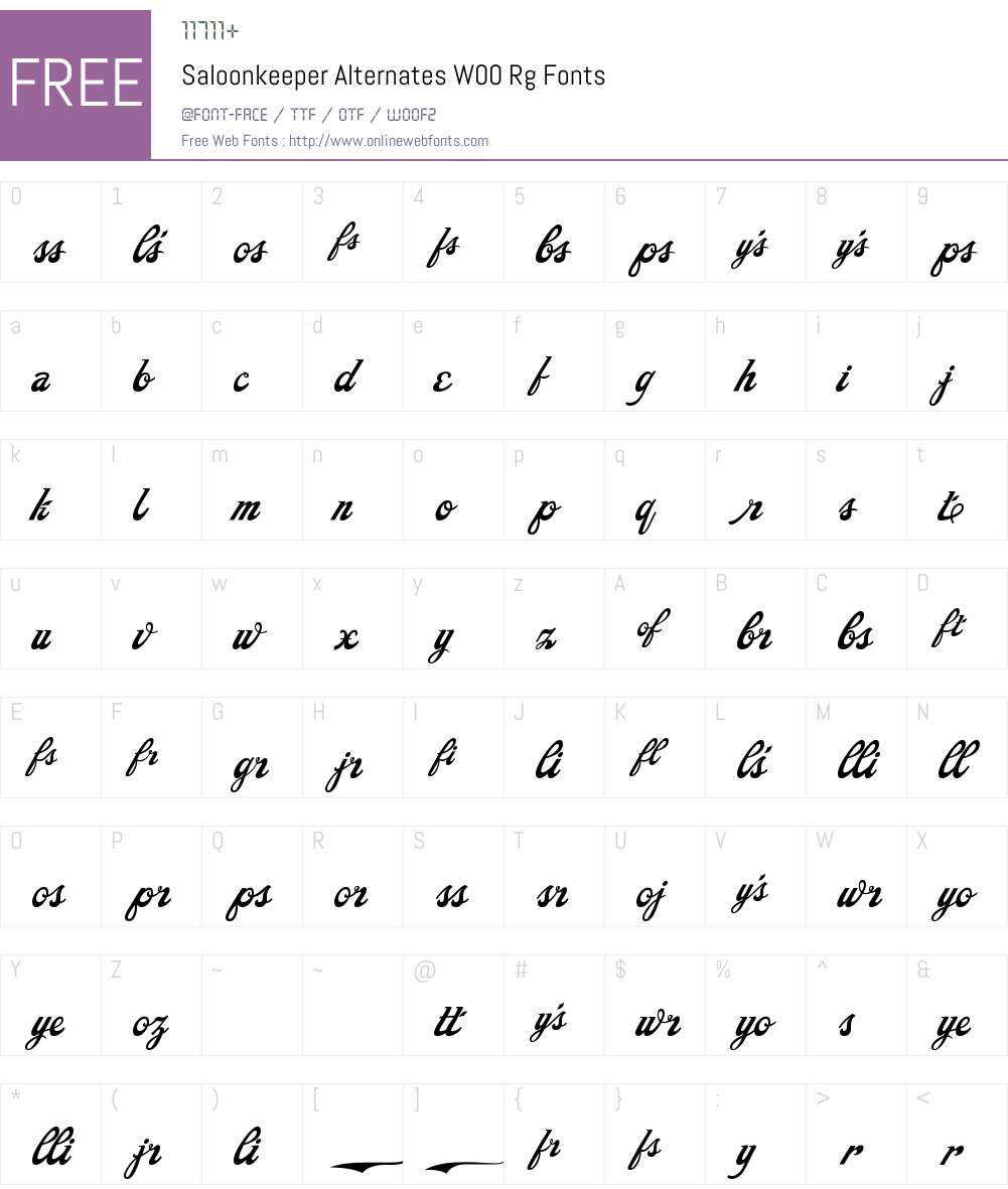 SaloonkeeperAlternatesW00 Font Screenshots