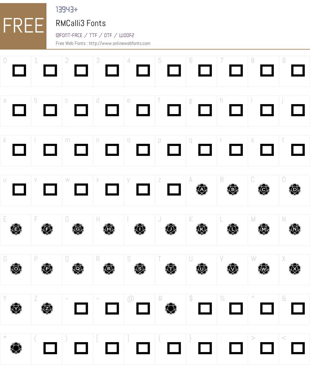 RMCalli3 Font Screenshots