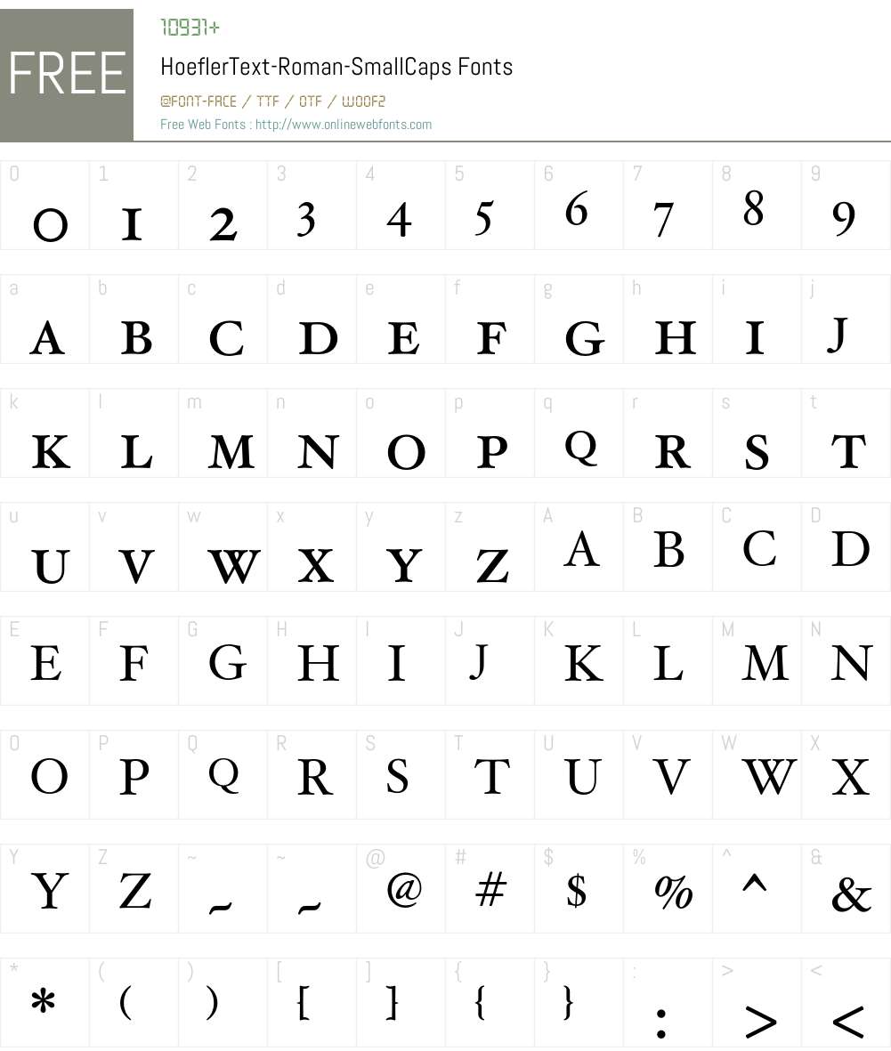 HoeflerText Font Screenshots