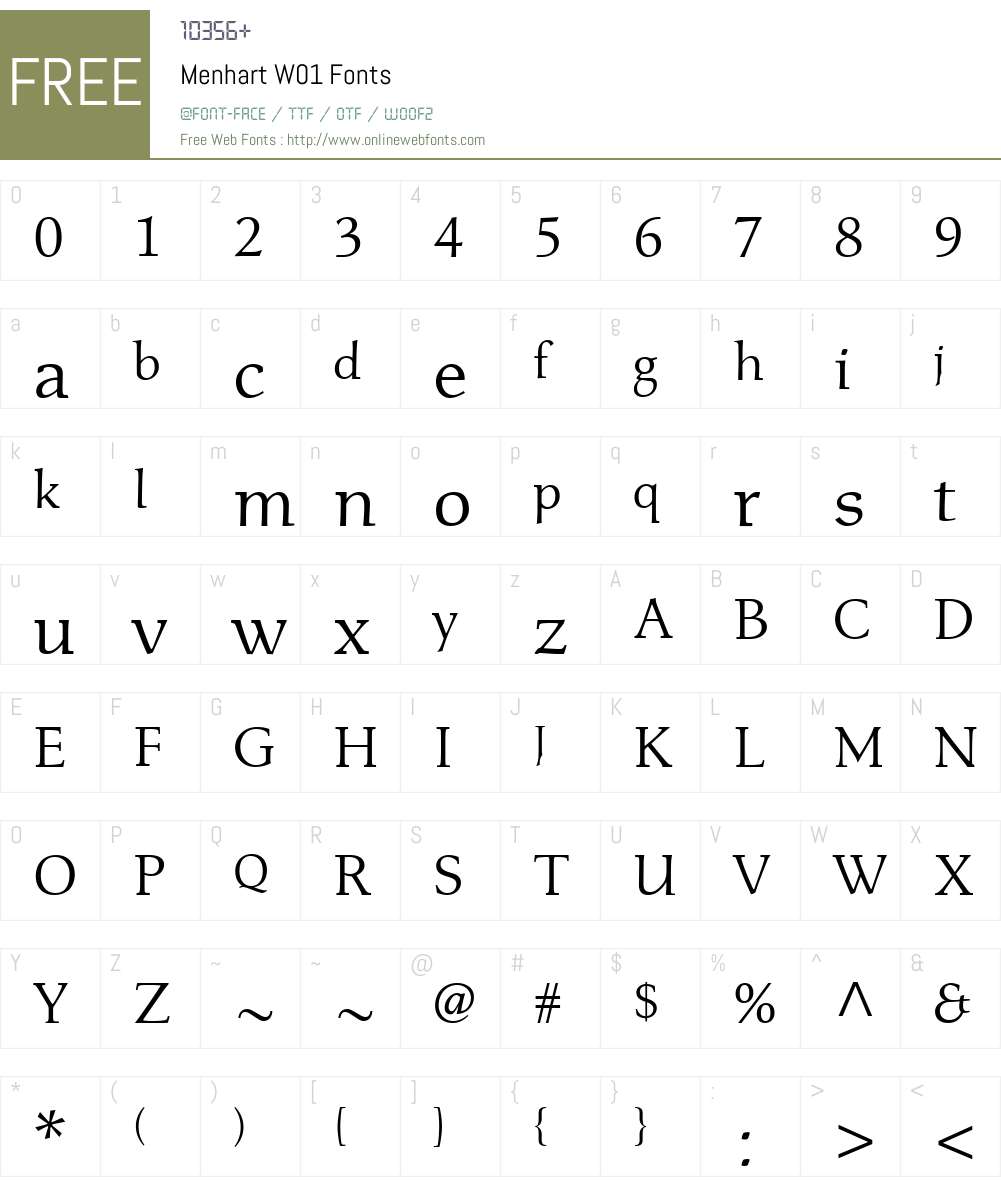 MenhartW01 Font Screenshots