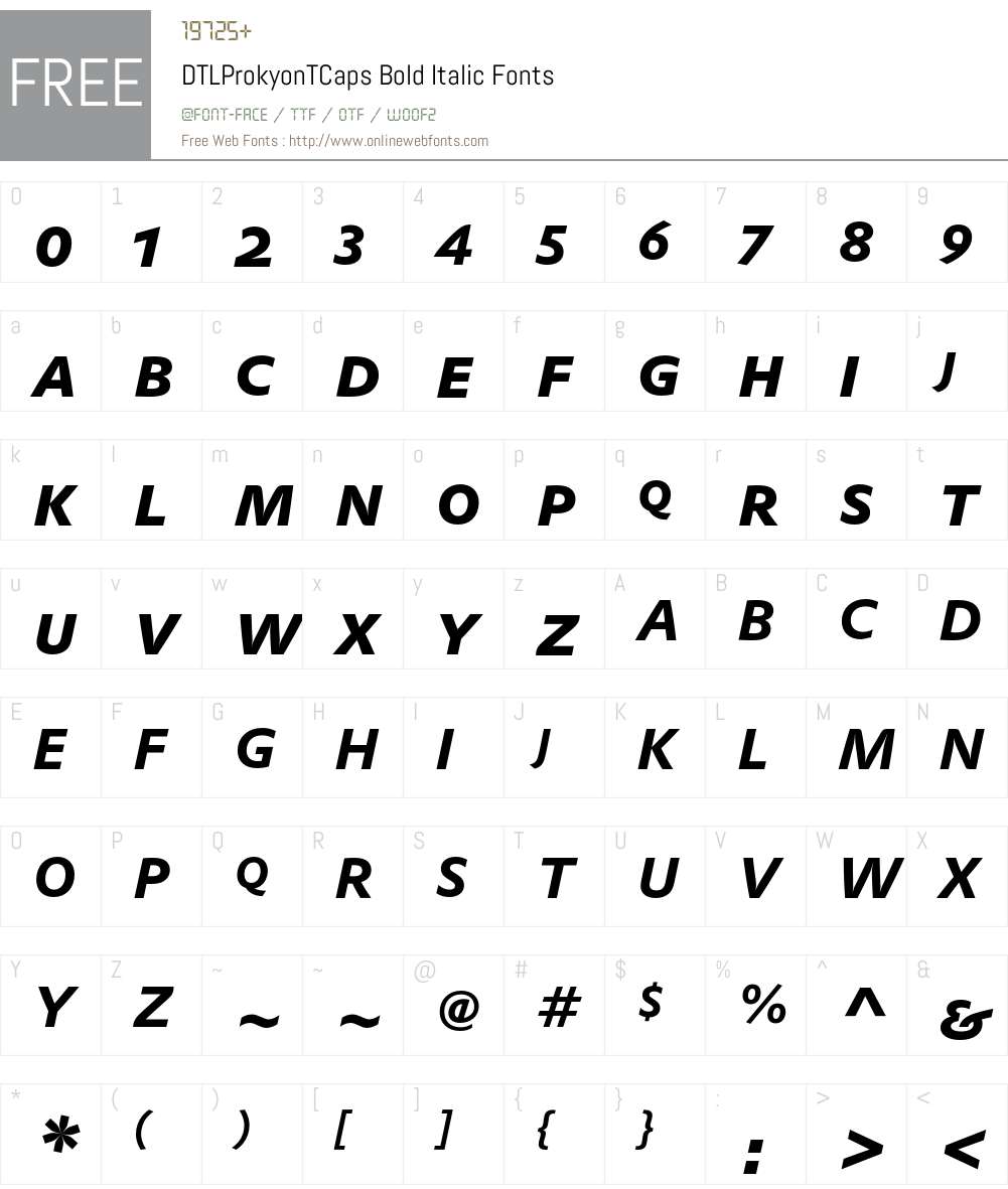 DTLProkyonTCaps Font Screenshots