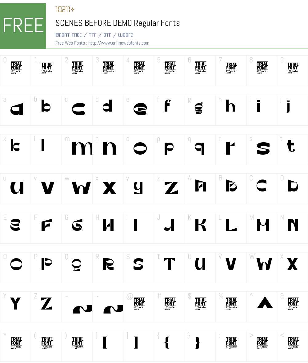 SCENES BEFORE DEMO 1.001 Fonts Free Download - OnlineWebFonts.COM