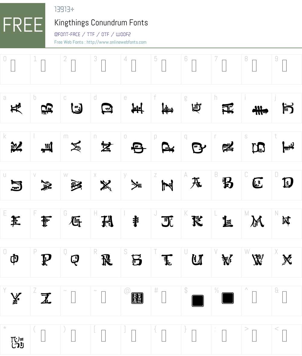 Kingthings Conundrum Font Screenshots