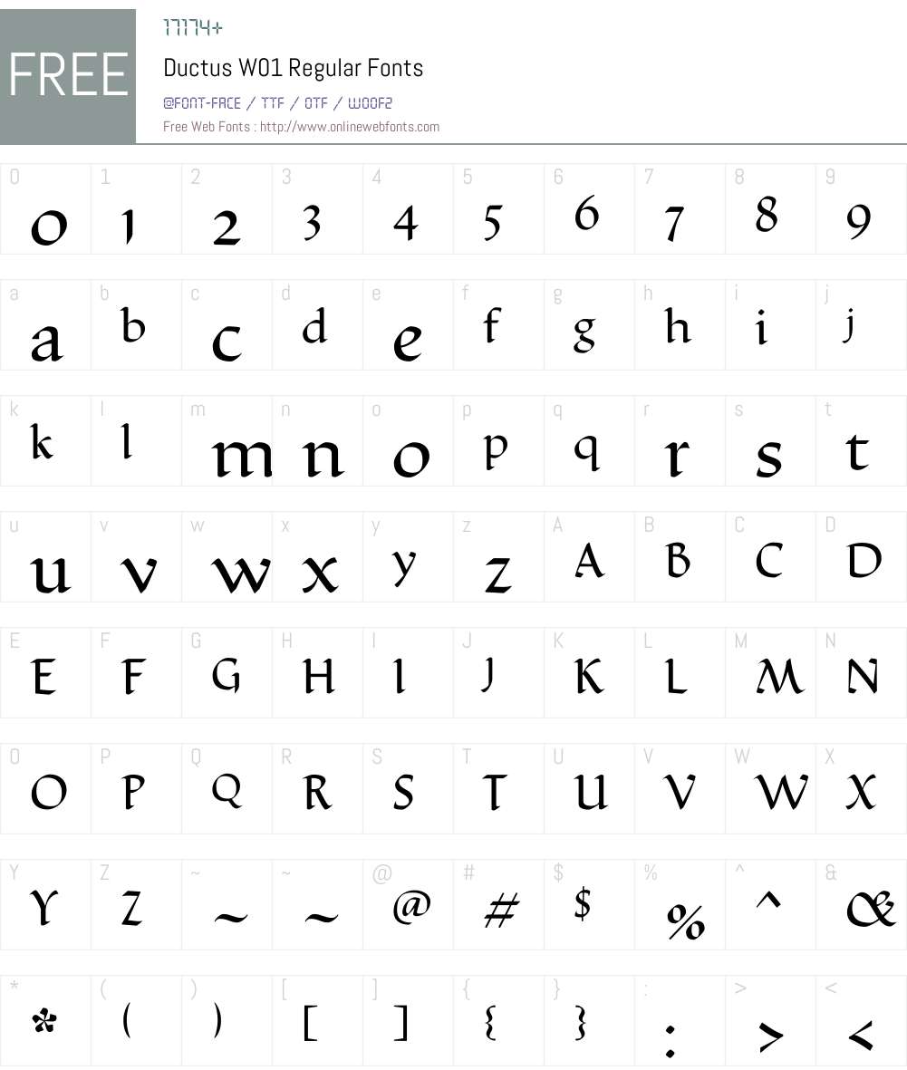 DuctusW01-Regular Font Screenshots