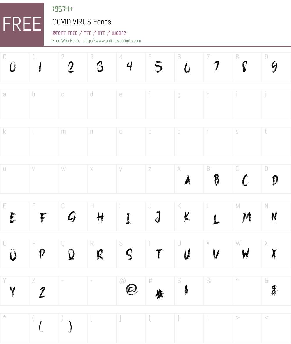 COVID VIRUS Font Screenshots
