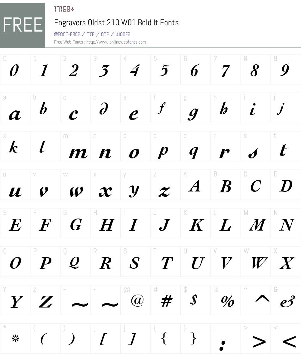 EngraversOldst210W01-BoldIt Font Screenshots