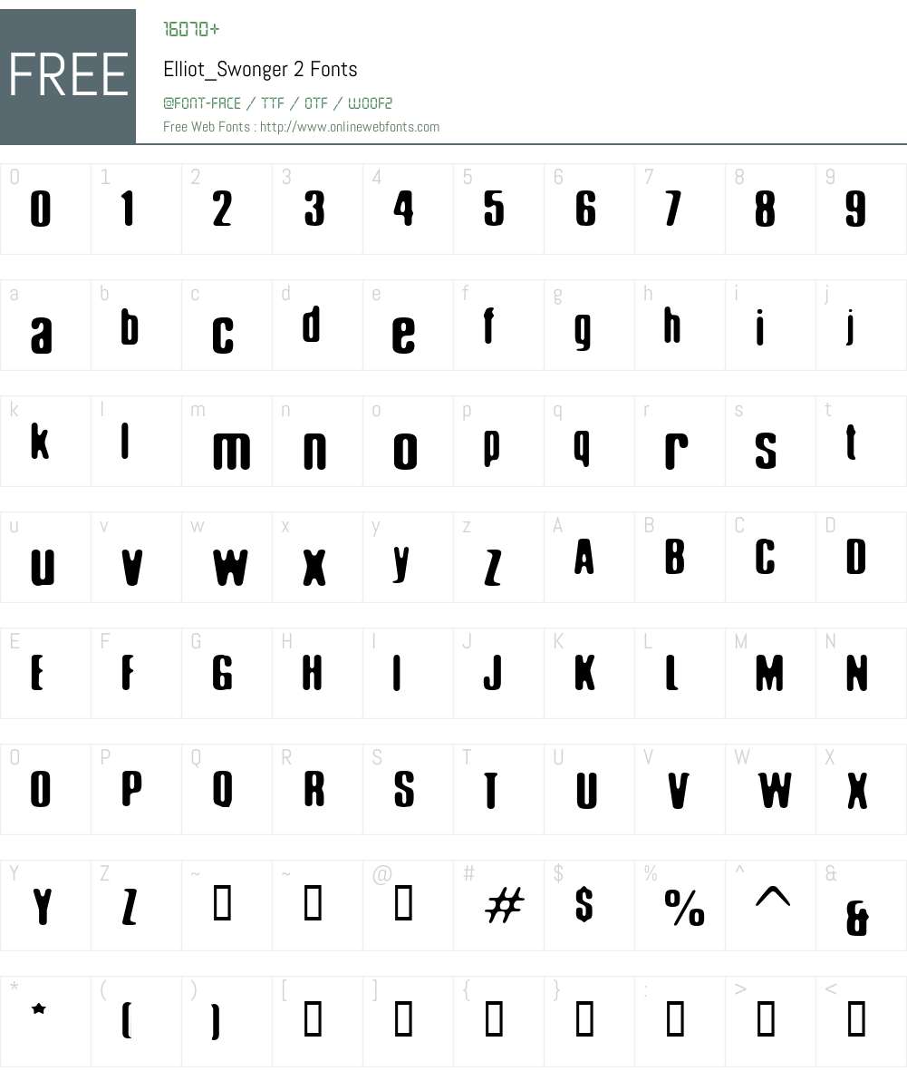 Elliot_Swonger Font Screenshots