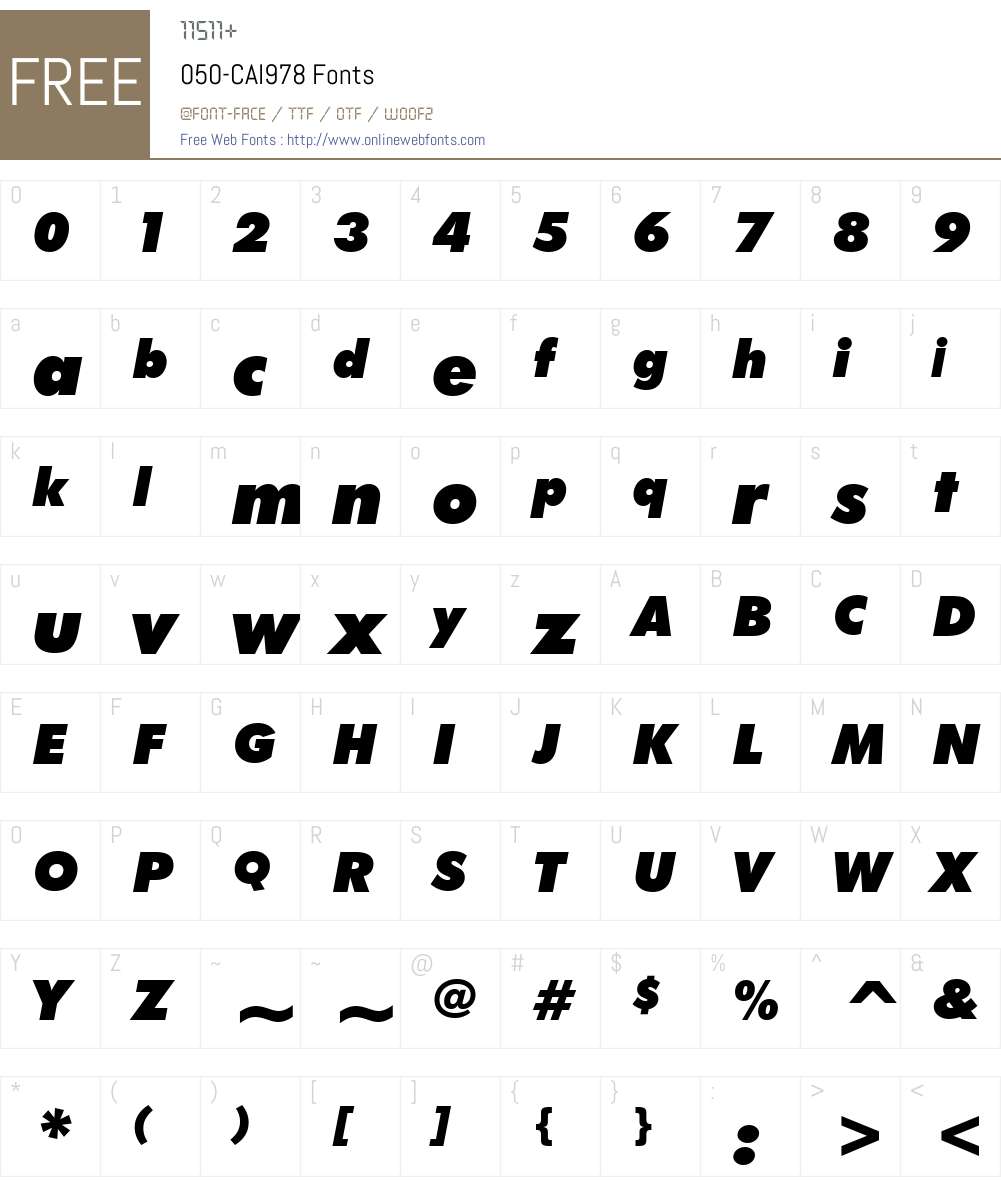 050-CAI978 Font Screenshots