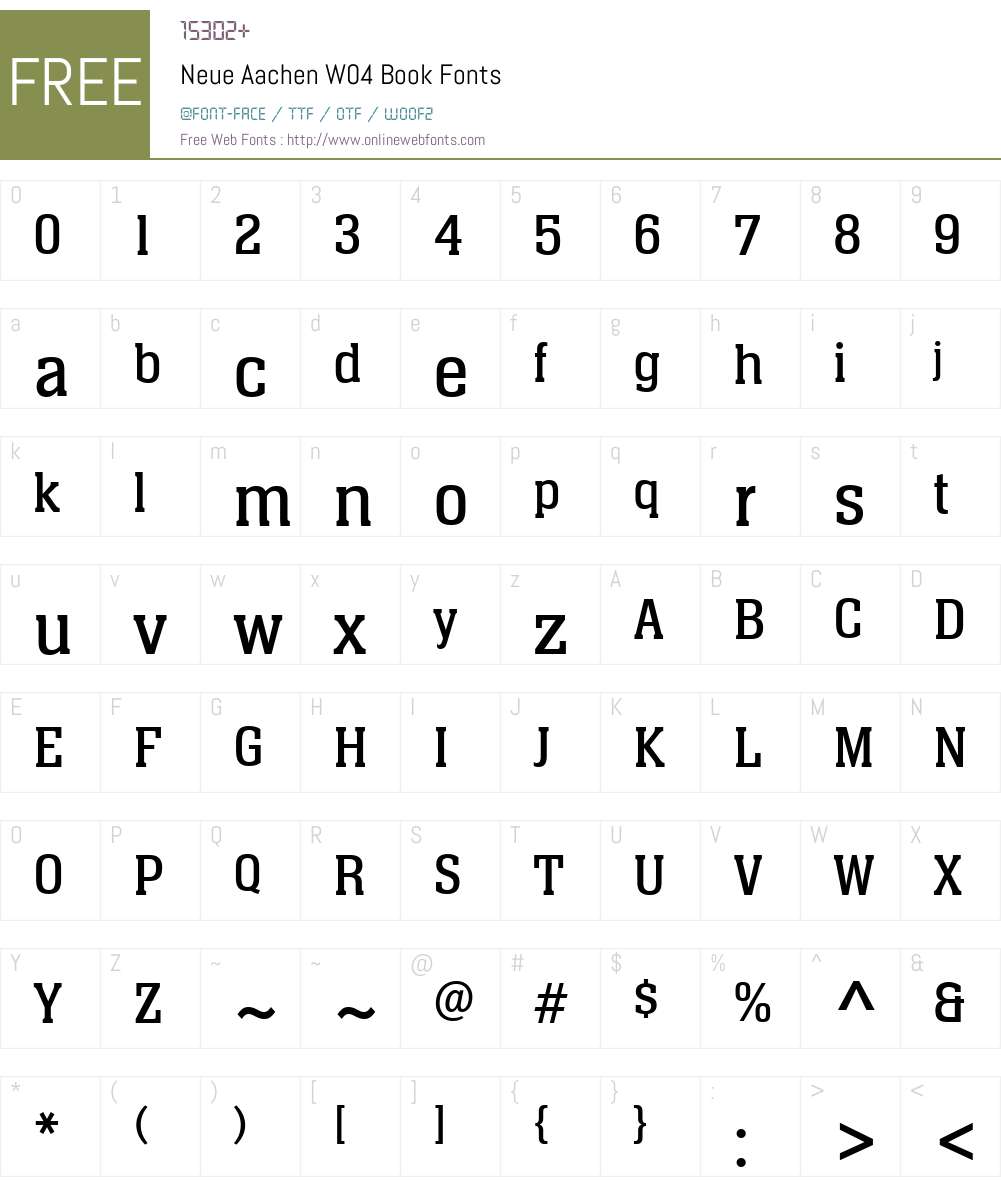 Neue Aachen Font Screenshots