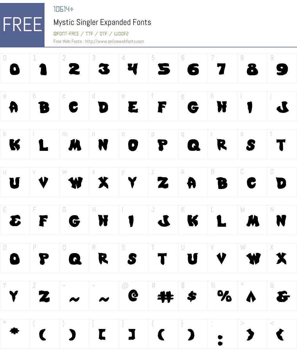 Mystic Singler Expanded Font Screenshots