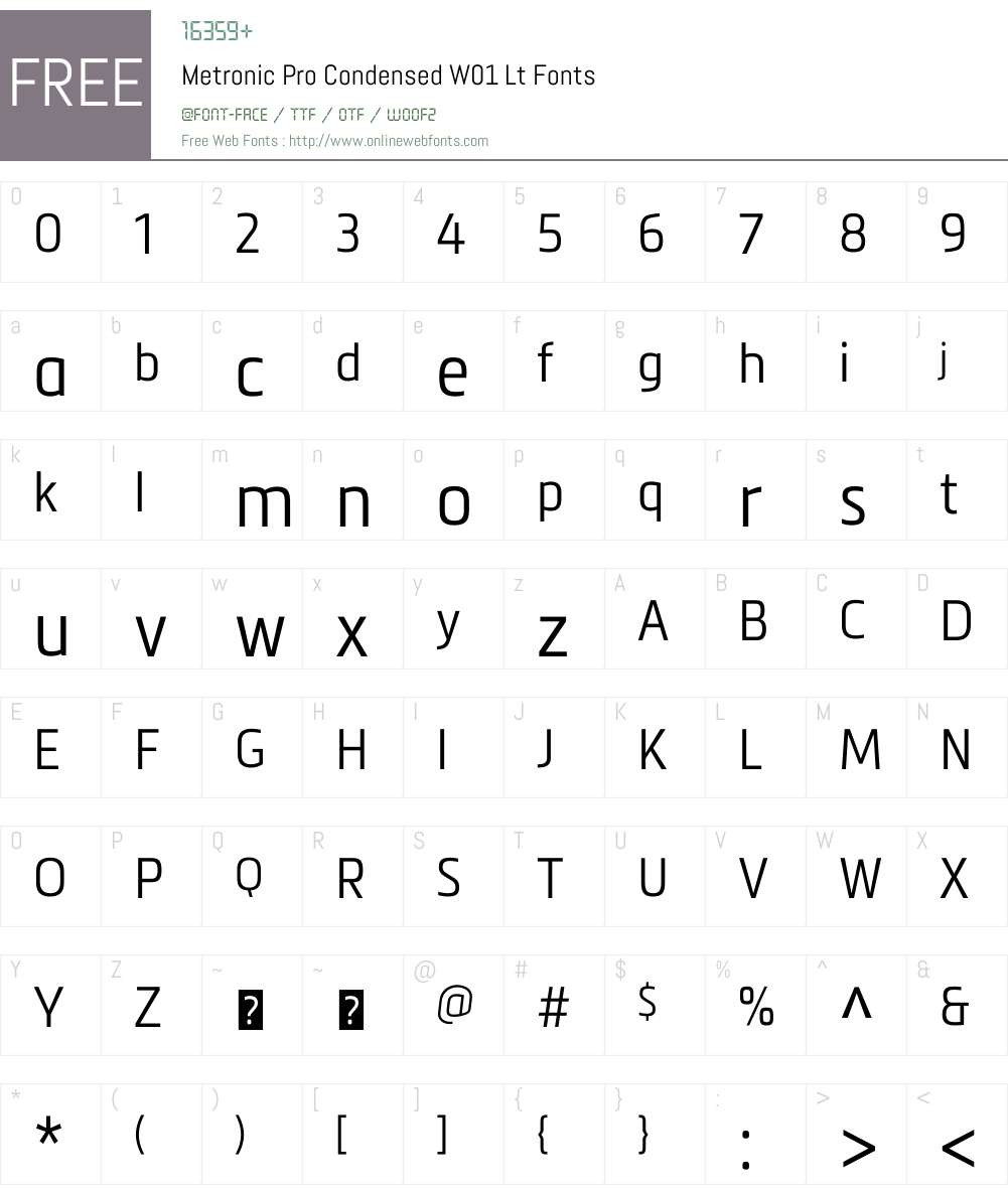 MetronicProCondensedW01-Lt Font Screenshots