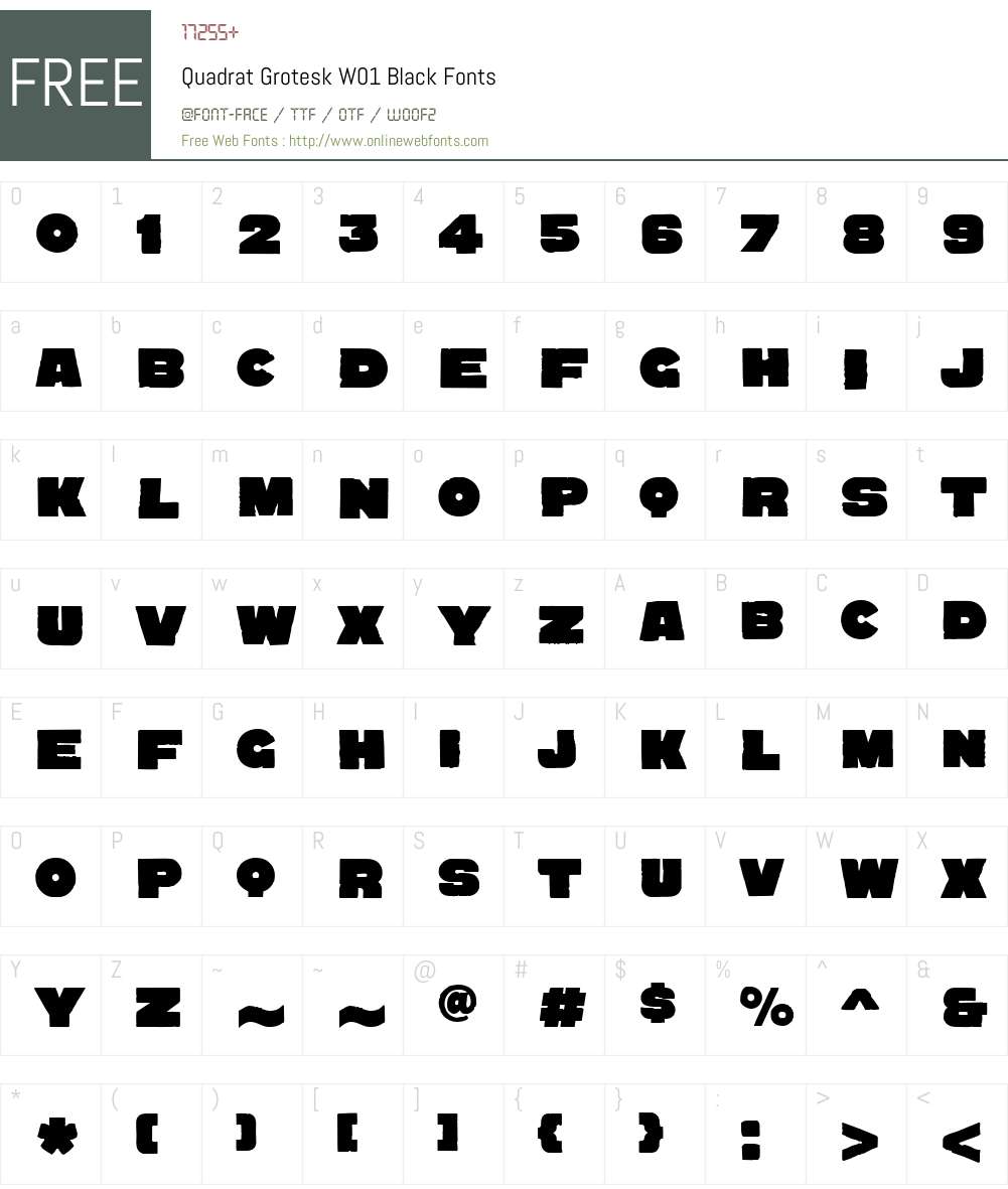 QuadratGroteskW01-Black Font Screenshots
