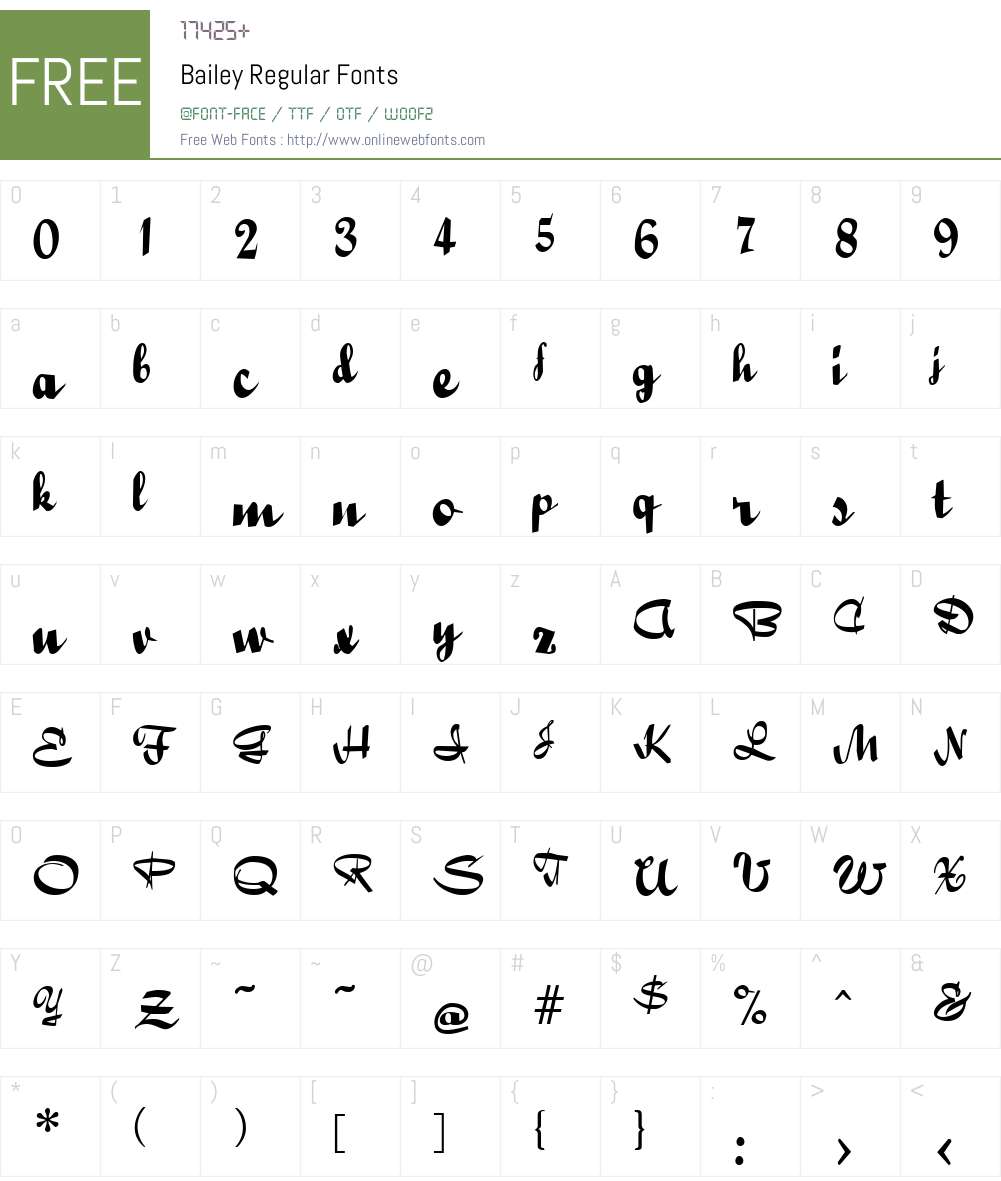 Bailey Font Screenshots