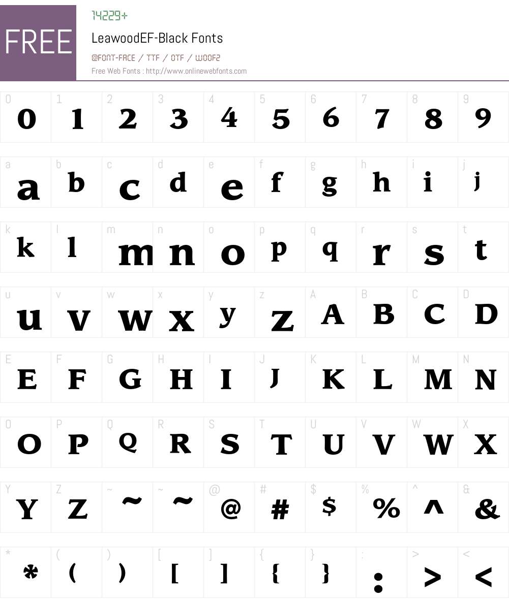 LeawoodEF-Black Font Screenshots
